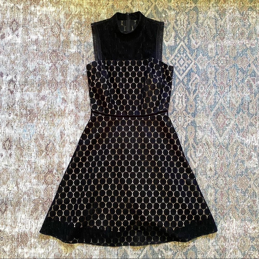 Shoshanna Black and Gold Dress